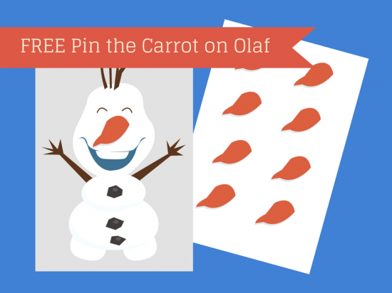 FREE Printable Pin the Carrot on Olaf & Tiara on Elsa