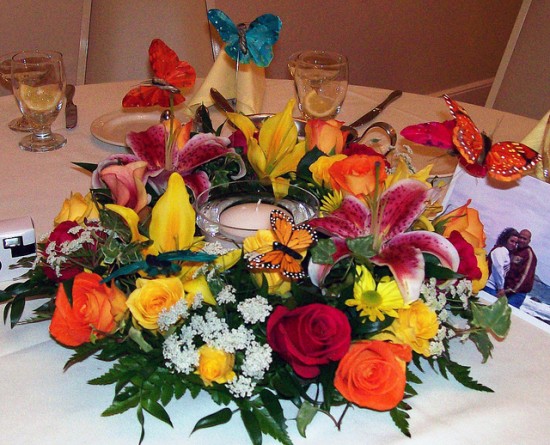 butterfly flower arrangement 