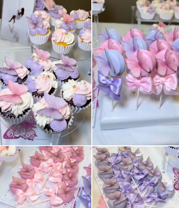 Butterfly cakepops and cupcakes