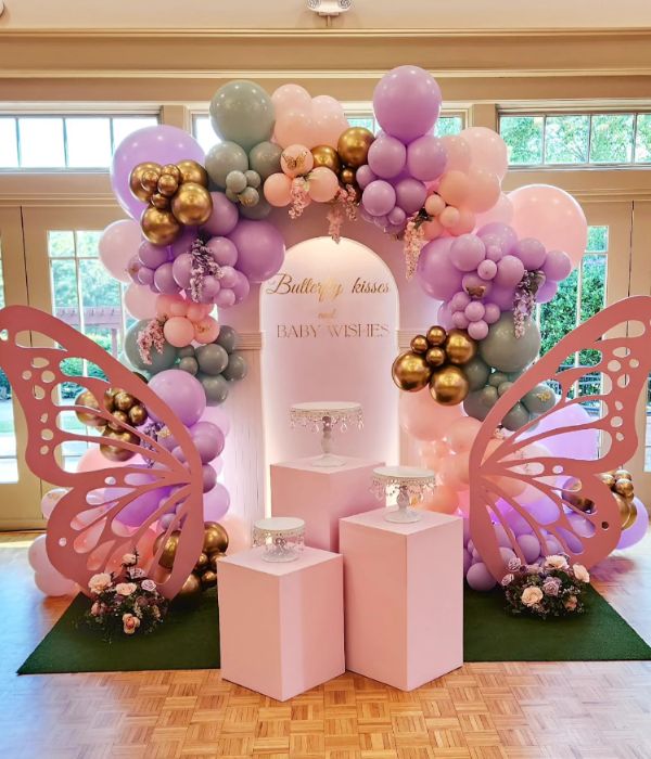 Butterfly kisses balloon decors