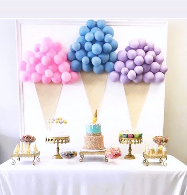DIY ice cream cone balloon backdrop