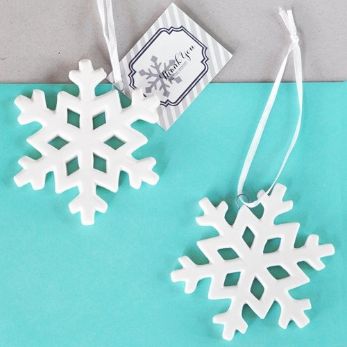 Porcelain Snowflake Ornament with Personalized Tag