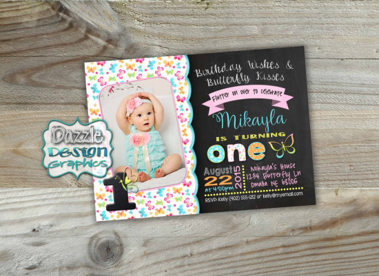 Printable Birthday Butterfly Invitation