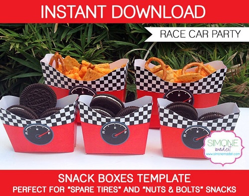 Race Car Party Snack Boxes
