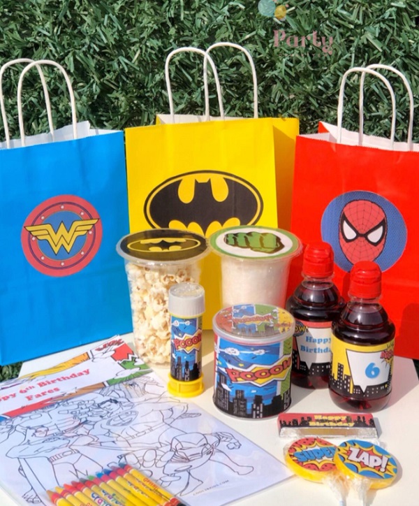 Superhero Birthday Party bags