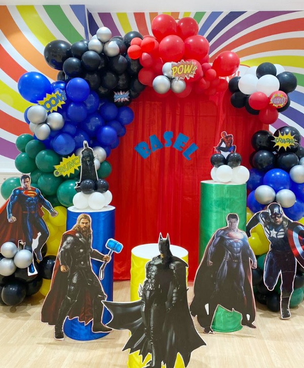 action packed Superhero theme party