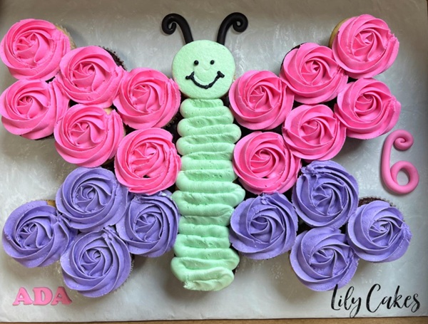 butterfly cupake cake
