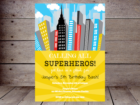 calling all superheros editable invitations