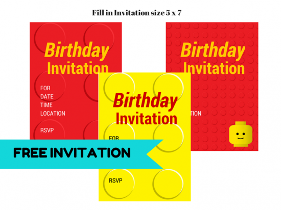 FREE LEGO Birthday Party Invitation