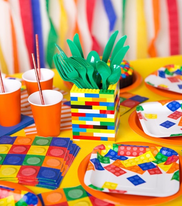 cutlery holder made out of lego bricks