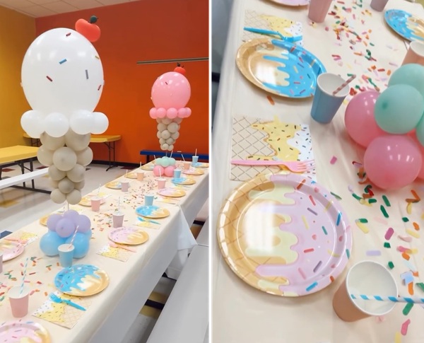 ice cream party centerpiece