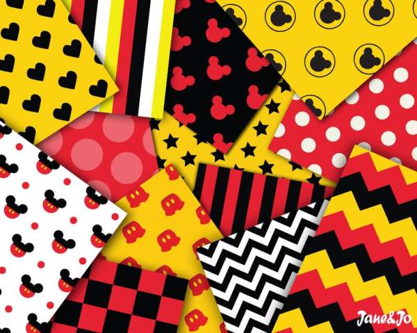 mickey mouse party banner digital paper