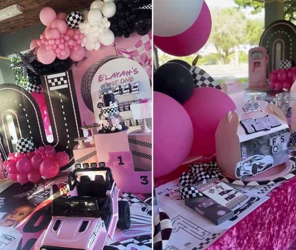 pink racing car birthday