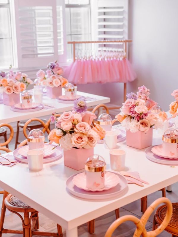soft blush and lilac ballerina birthday party