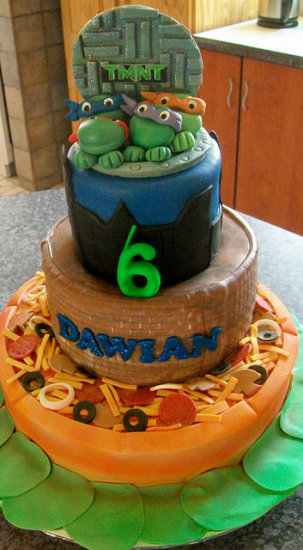 Teenage Mutant Ninja Turtle Birthday Party Ideas cake