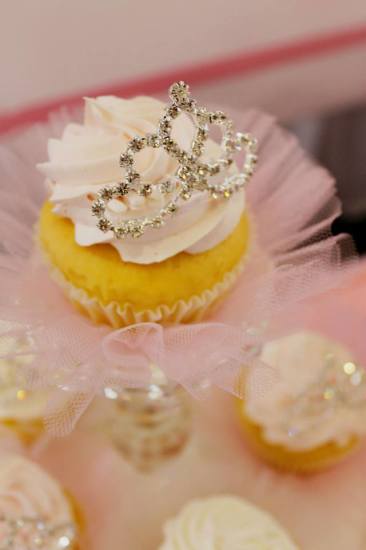 Bling Princess First Birthday Party little cupcakes