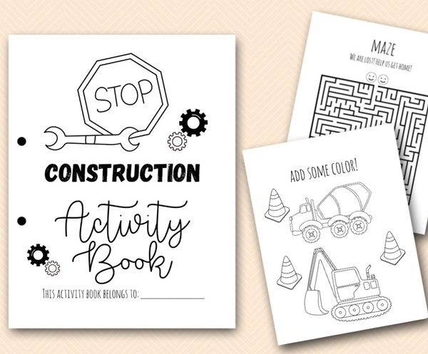 Construction Coloring and Activities book Pages