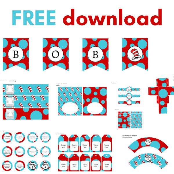 FREE Dr Seuss birthday party printable