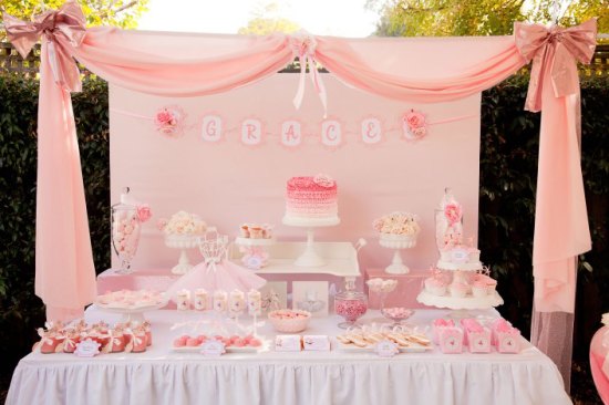 Pretty Pink Ballerina Birthday Party dessert table