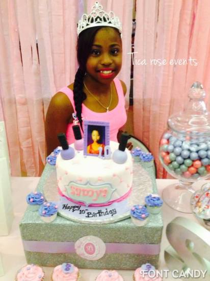 birthday cake Spa girl theme birthday party