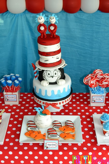 Dr Seuss Cat In The Hat Thing One Thing Two Birthday Party