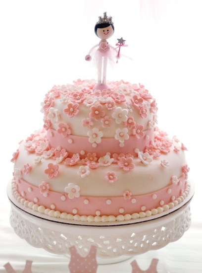 pink ballerina cake