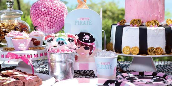 pretty pink Ahoy Pirate Party for girls