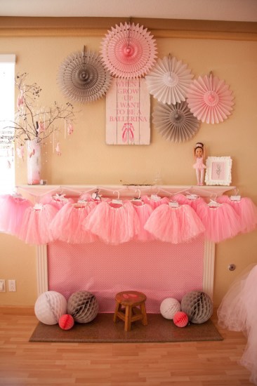 tiny little dance birthday party ideas, ballerina party, tutu decorations