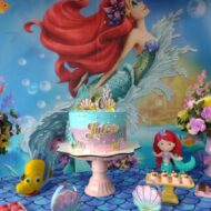 magical little mermaid backdrop poster for dessert table