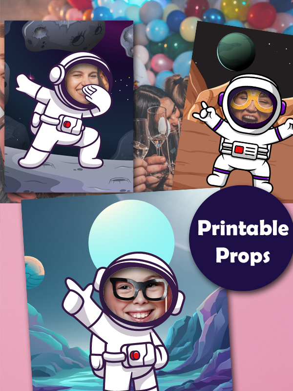 Space Themed Photobooth Poster Props
