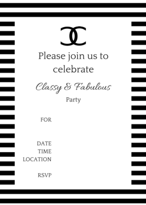 Black and Pink COCO Chanel Party Printable - Magical Printable