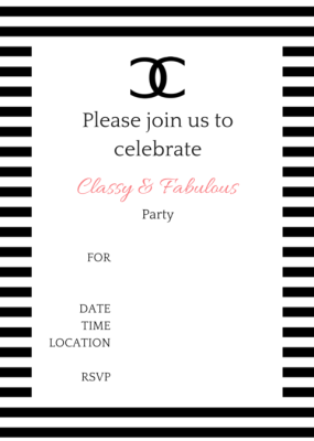 FREE Printable COCO Chanel Party Invitations