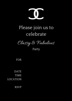 FREE Printable COCO Chanel Party Invitations