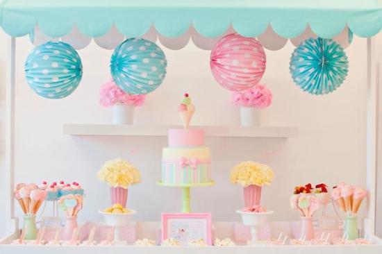 Pastel Ice Cream Party table