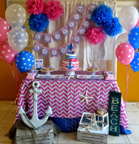 Pink & Blue Nautical Girl Party