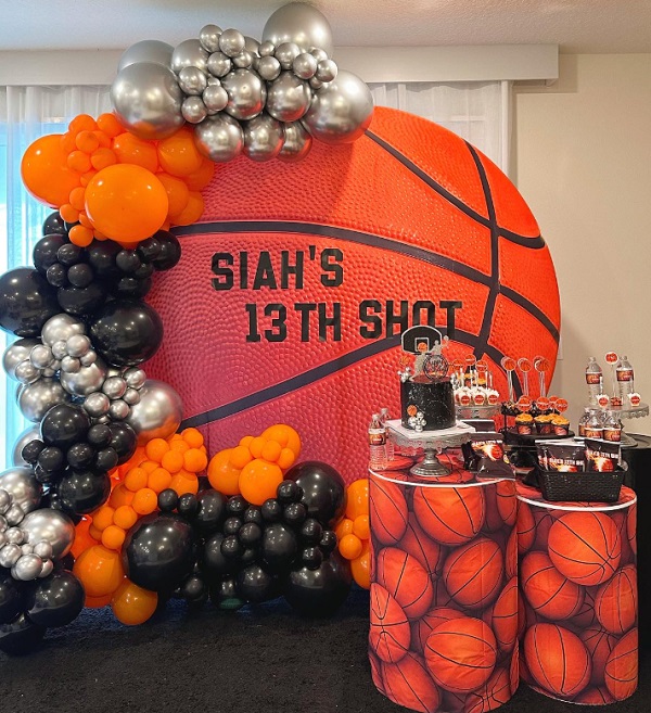 giant basketball backdrop