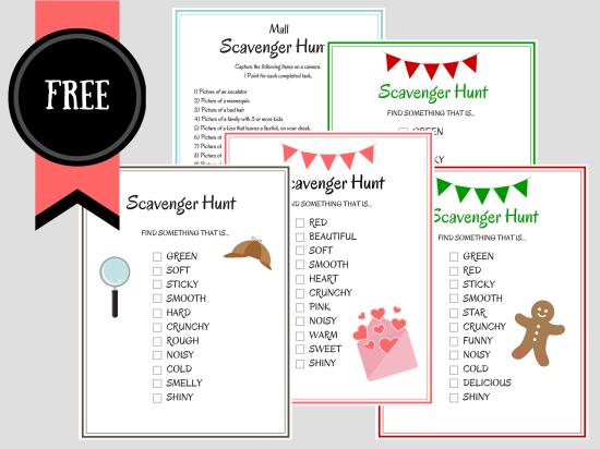 free printable birthday party scavenger hunt games