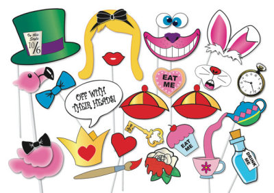 Alice in wonderland Party Photo booth Props Set