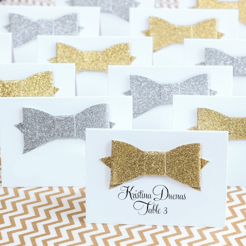 Glitter Bow Place Cards