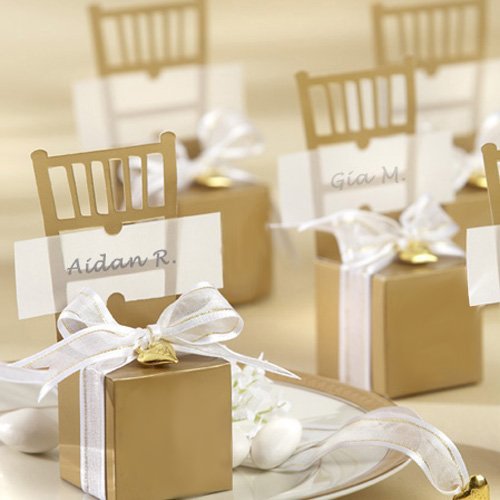 Gold Chair Favor Box Place Card Holders
