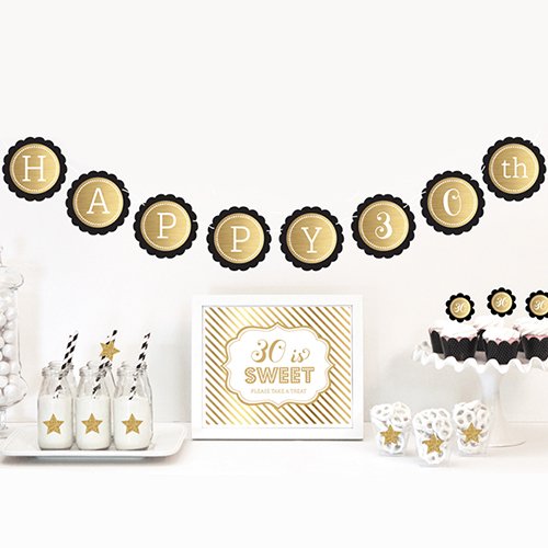 Gold & Glitter Milestone Birthday Decor Kit