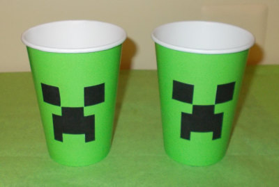 Minecraft Inspired Creeper Face for Party Cup or Cups