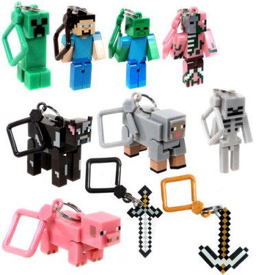 Minecraft Toy Action Figure Hanger Set