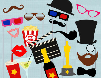 Movie Photo booth Props, Hollywood Star Photo booth Party Props