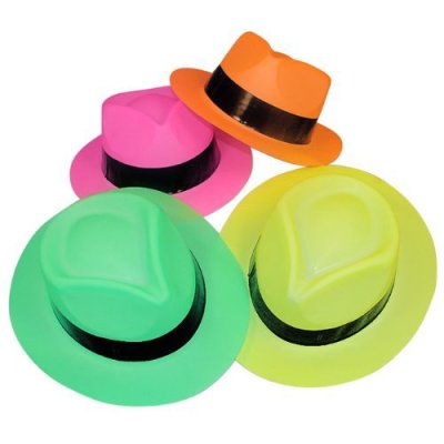 Neon Color Plastic Gangster Hats
