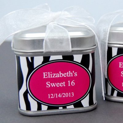 Personalized Square Birthday Favor Tins