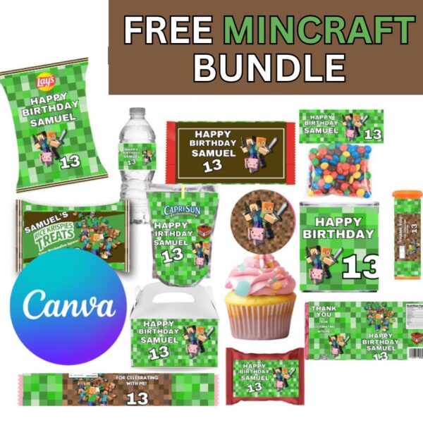 free minecraft favor bundle party printable