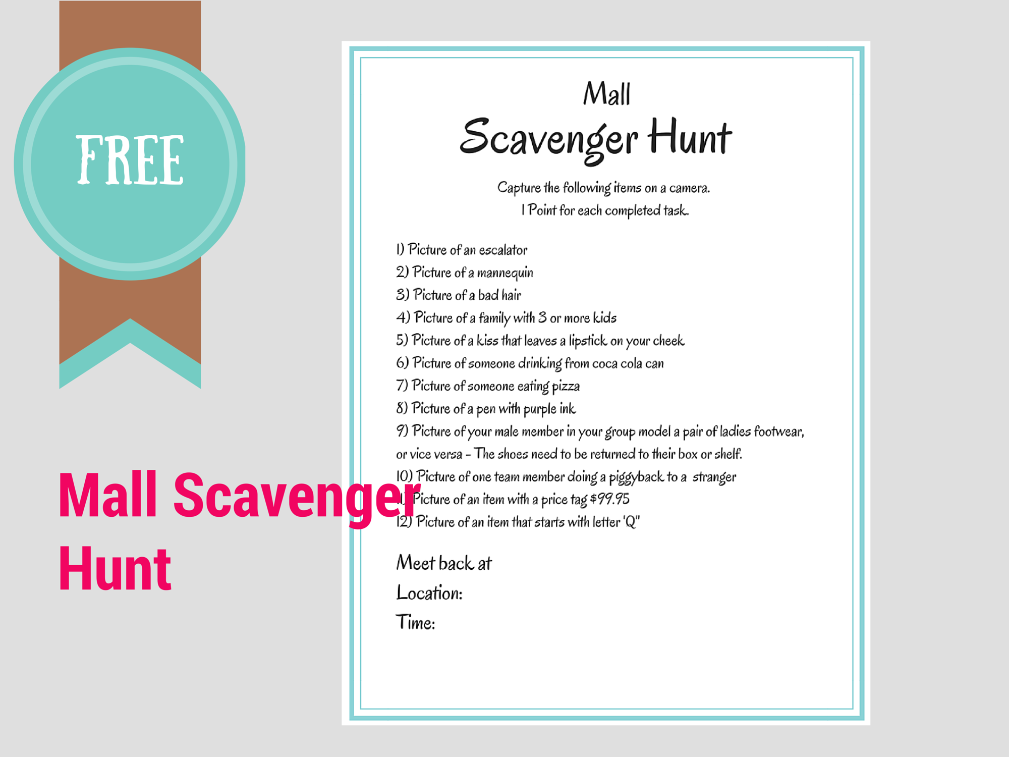 FREE Printable Scavenger Hunt Games - Birthday Party Ideas for Kids