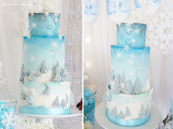 glamorous-frozen-birthday-party-cake
