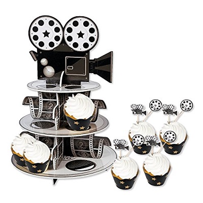 hollywood birthday party cupcake stand